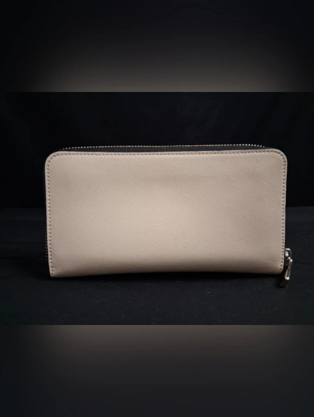KateSpade Staci Colorblock Large Continental Wallet Beige/Black Saffiano Leather